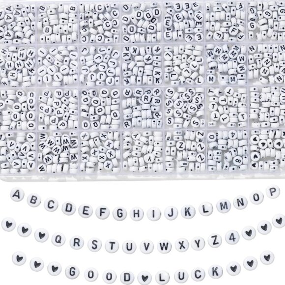 840Pcs Letter Beads, 28 Styles Friendship Bracelet Kit, 4X7 Mm Acrylic Alphabet - Picture 1 of 6